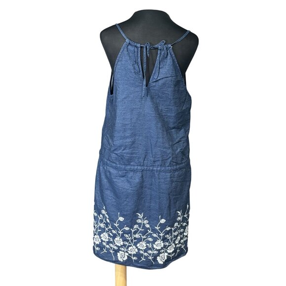 Westport Dress With Floral Embroidery Drawstring Waist & Tie Back Petite L - Picture 3 of 8
